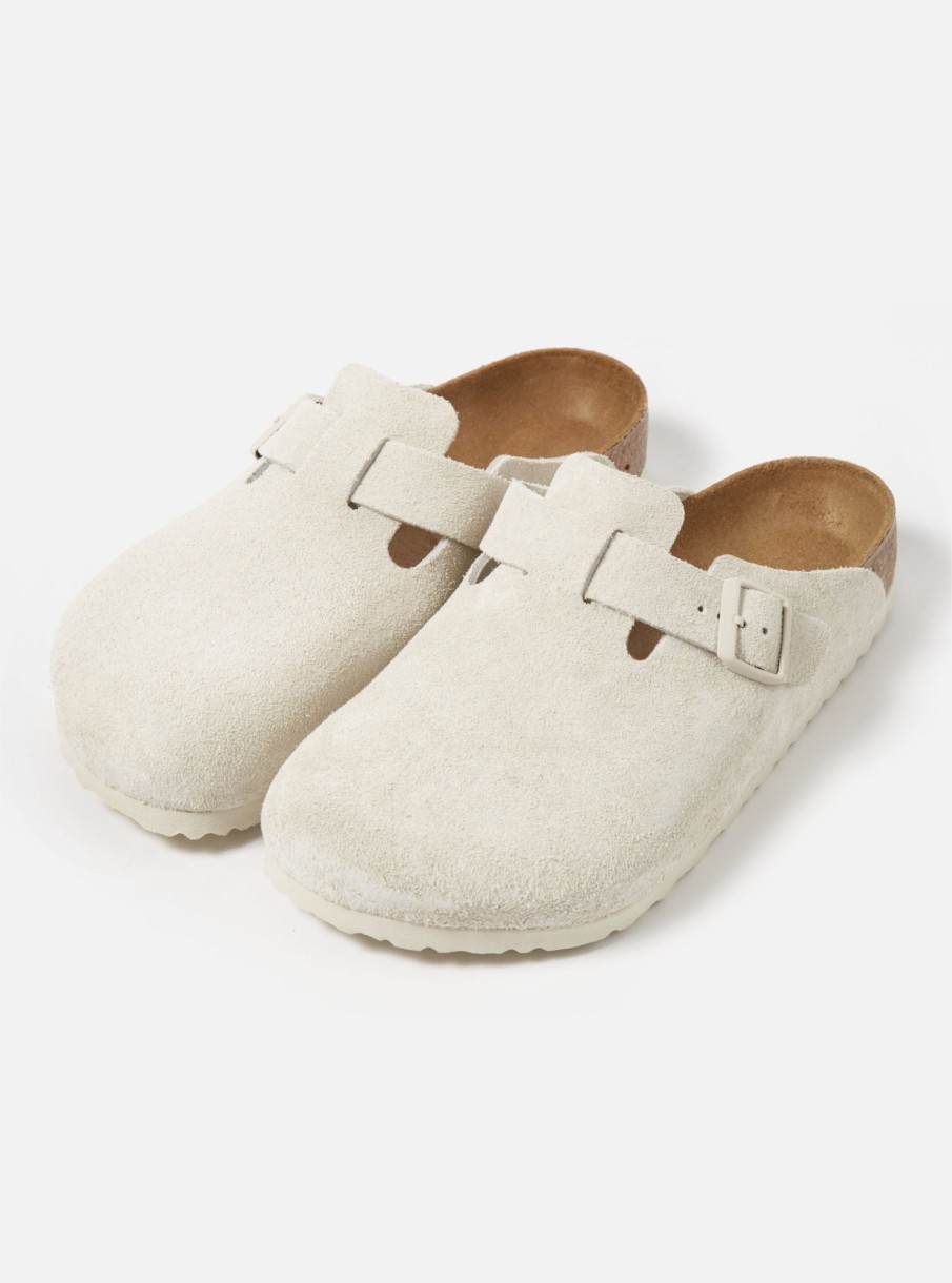 Online Birkenstock Birkenstock Boston In Antique White Suede