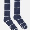 Hot Universal Works Universal Works Slub Sock In Navy Tie Dye Knit