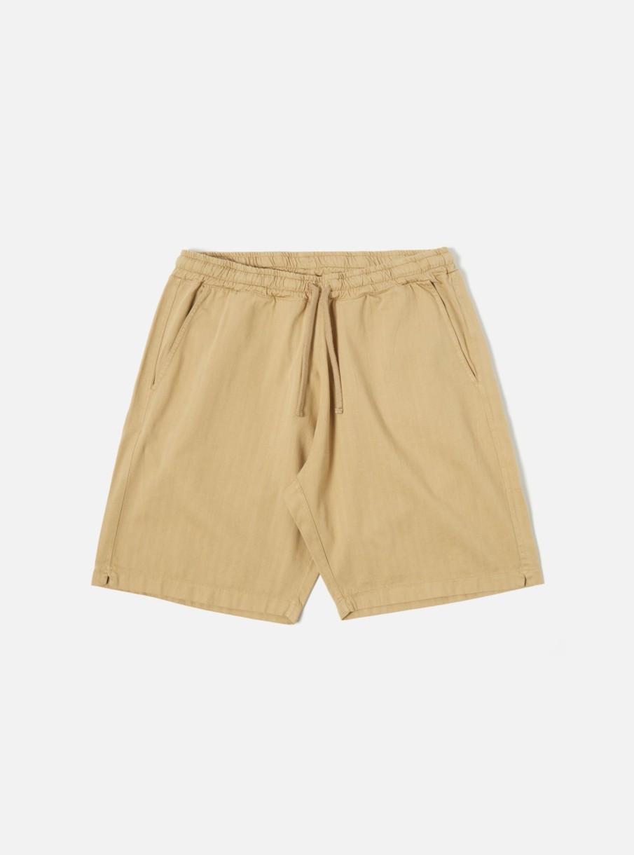 Best Universal Works Universal Works Lumber Short In Sand Italian Herringbone Cotton