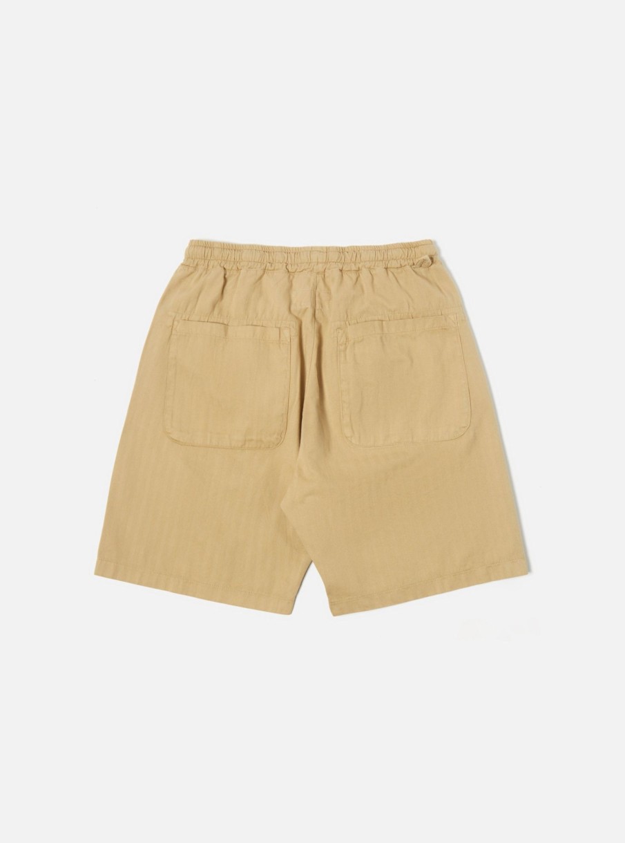 Best Universal Works Universal Works Lumber Short In Sand Italian Herringbone Cotton