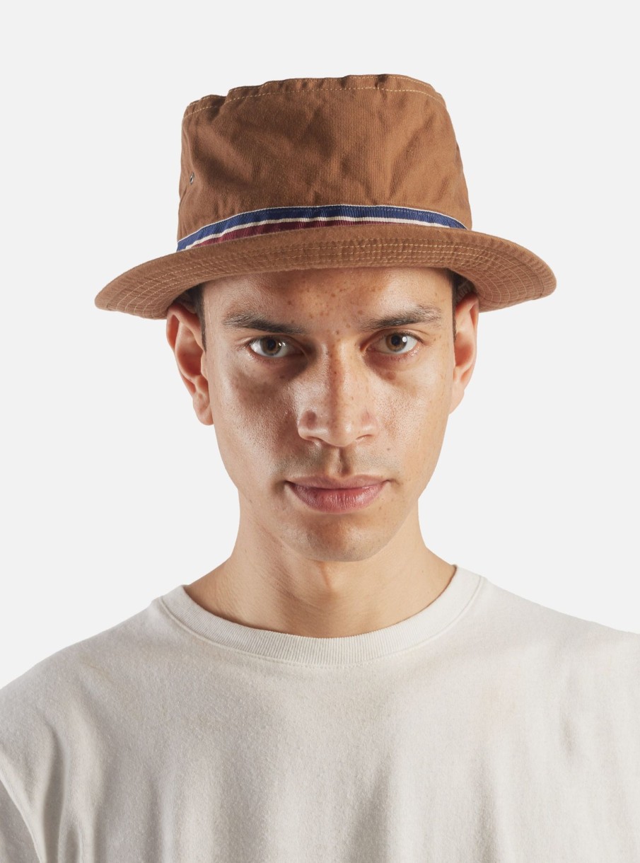 Online cableami® Cableami® Pork Pie Hat In Brown Chino Cotton