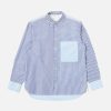 Online Universal Works Universal Works Square Pocket Shirt In Blue Classic Stripes