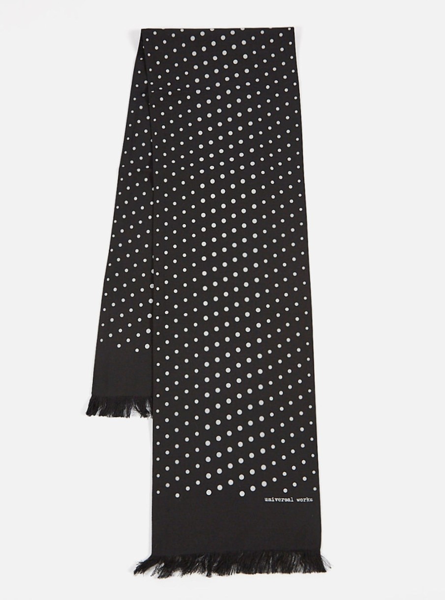 Best Universal Works Universal Works Short Scarf In Black Dot Print