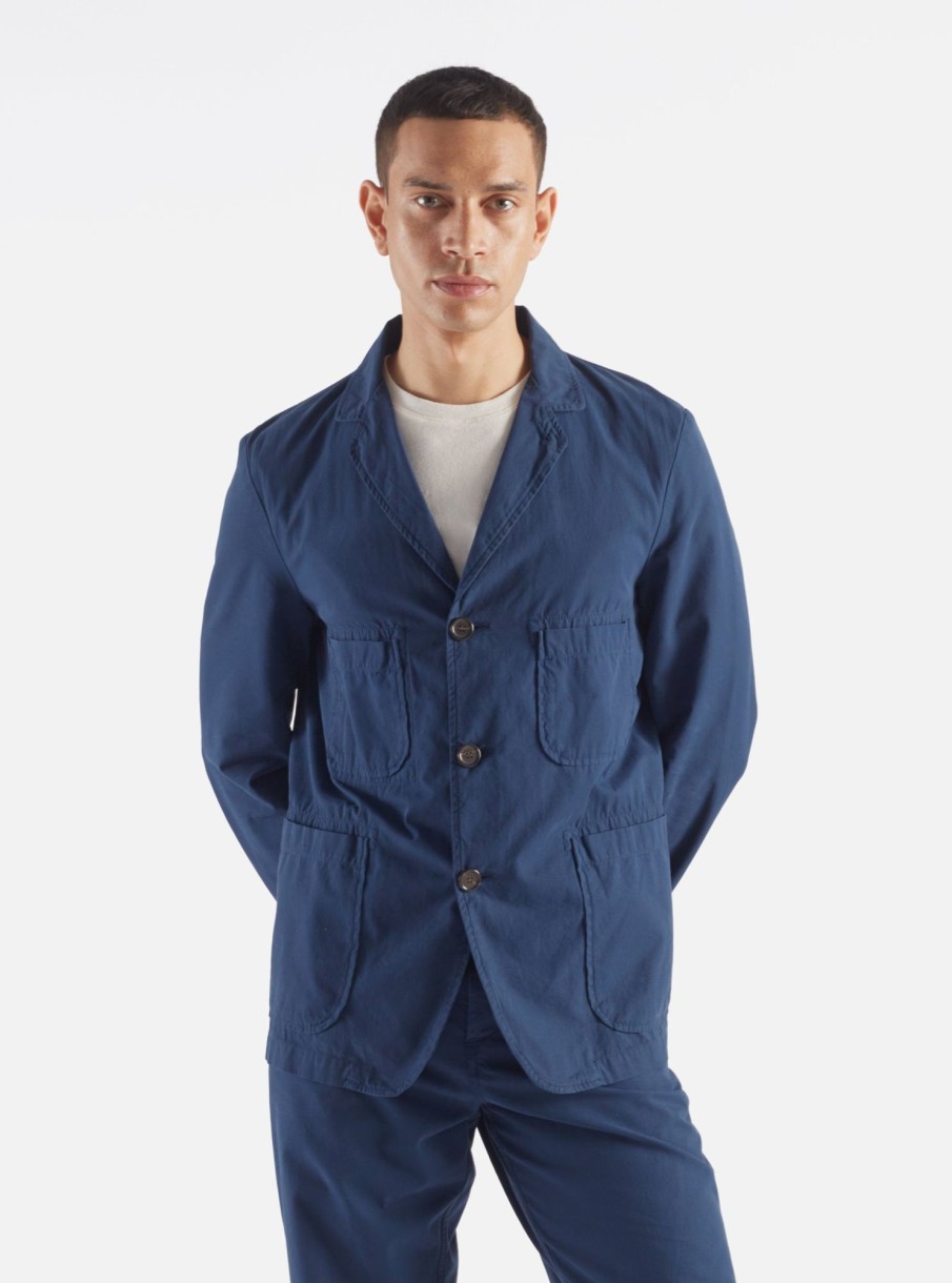 Clearance Universal Works Universal Works Five Pocket Jacket In Navy Summer Canvas