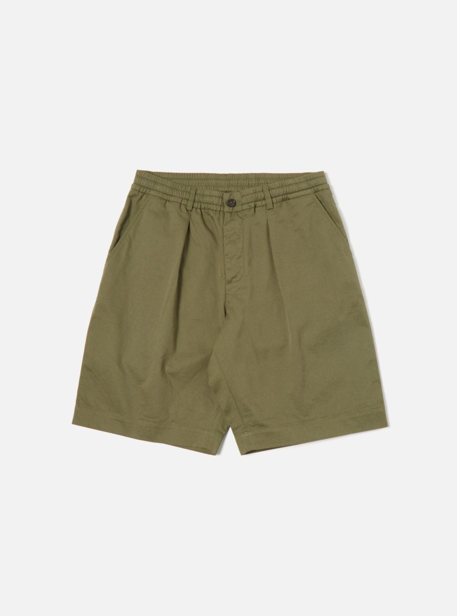 Wholesale Universal Works Universal Works Pleated Track Short In Light Olive Twill