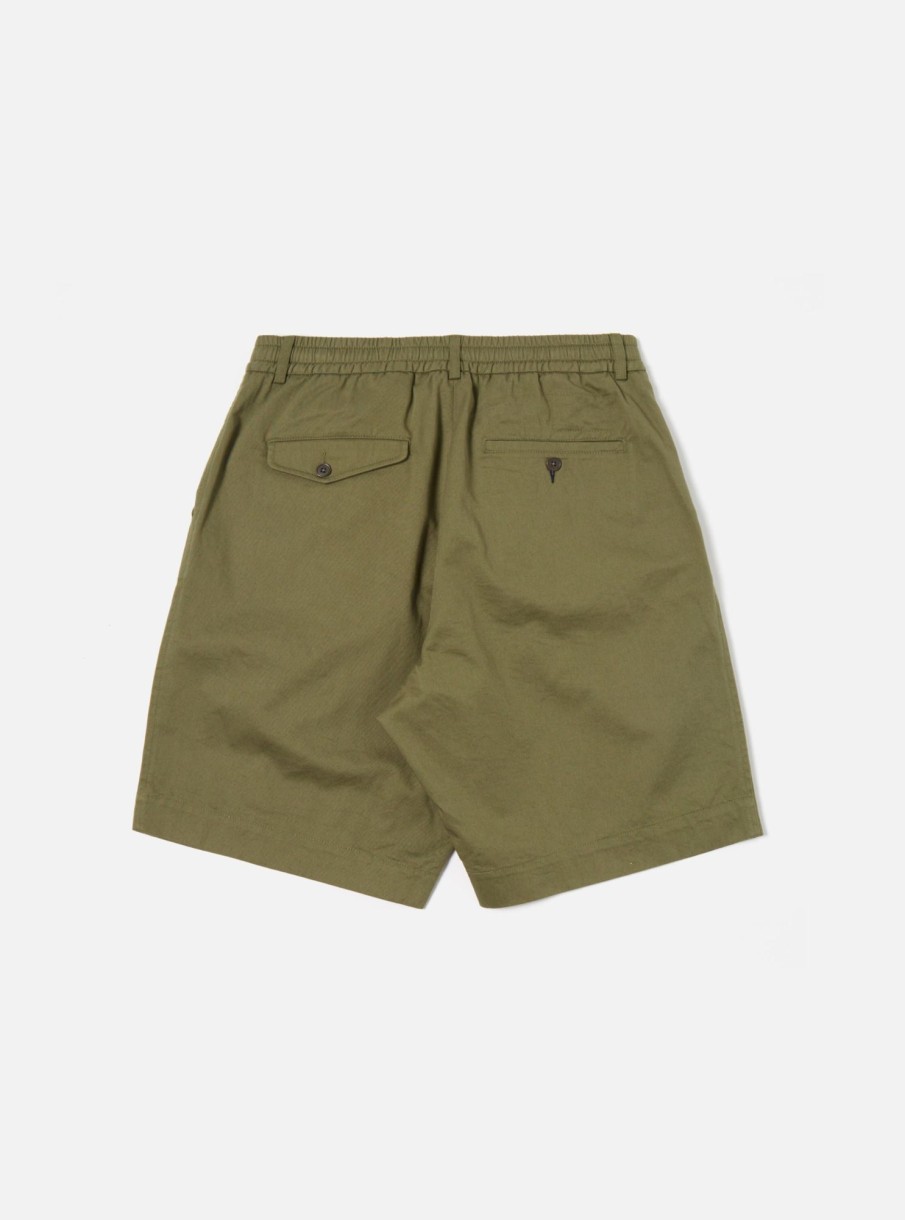 Wholesale Universal Works Universal Works Pleated Track Short In Light Olive Twill