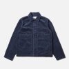 New Universal Works Universal Works Watchman Ii Jacket In Navy Houndstooth Cord