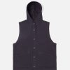 Online Universal Works Universal Works Lazy Day Gilet In Navy Brush Back Sweat