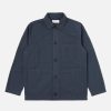 Hot Universal Works Universal Works Coverall Jacket In Navy Nearly Pinstripe