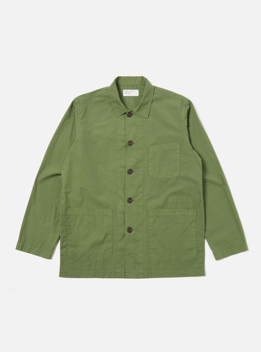 Online Universal Works Universal Works Bakers Overshirt In Birch Organic Fine Poplin