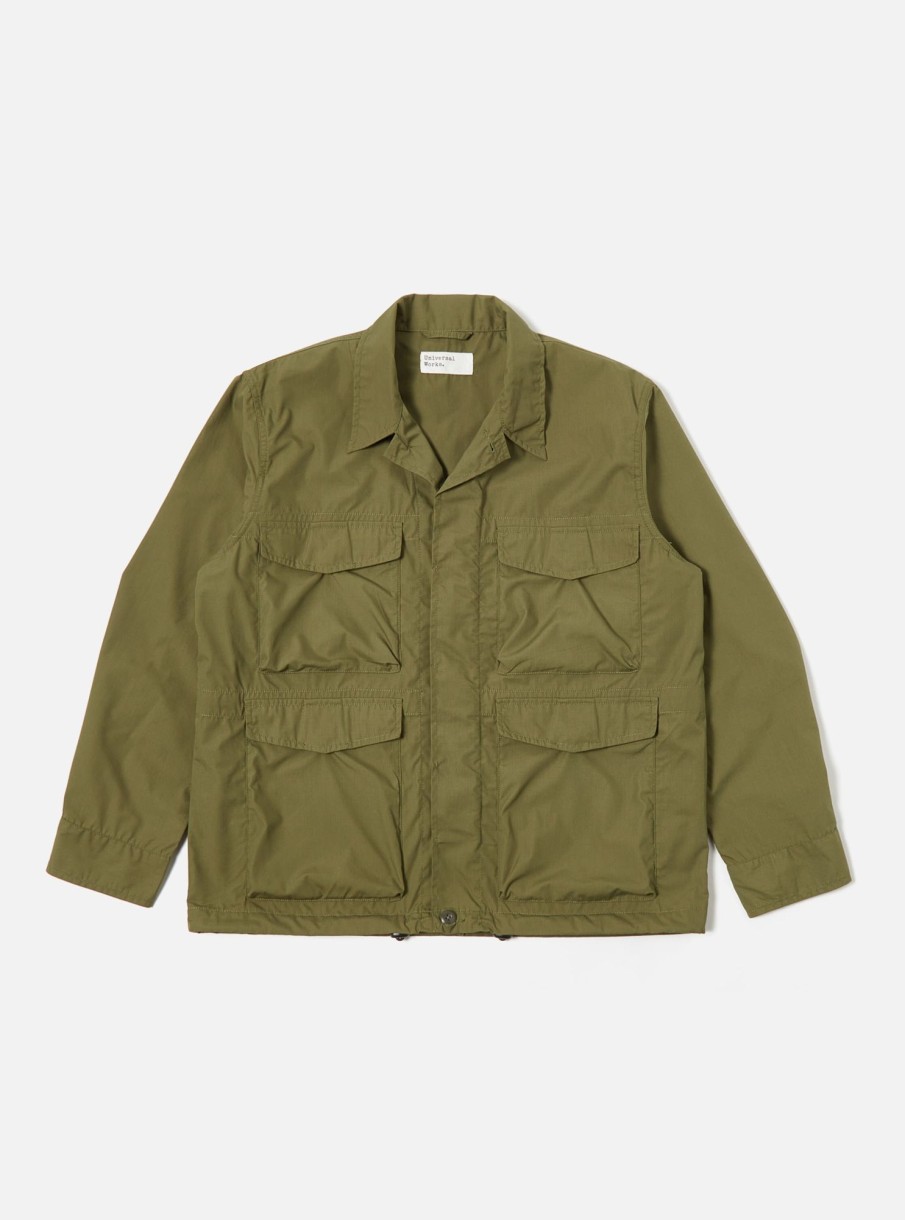 Hot Universal Works Universal Works Parachute Field Jacket In Olive Recycled Poly Tech