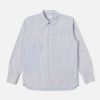 Best Universal Works Universal Works Patched Shirt In Blue Busy Stripe Cotton