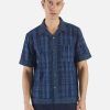 Clearance Universal Works Universal Works Border Road Shirt In Indigo Raw/Gingham Mix