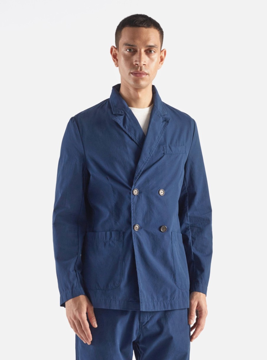 Hot Universal Works Universal Works Manor Jacket In Navy Summer Canvas