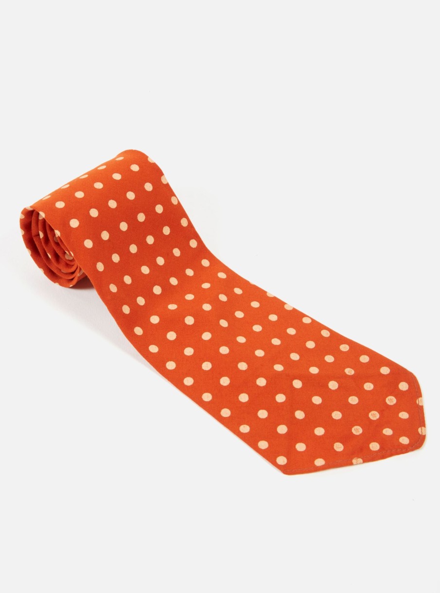 Clearance Universal Works Universal Works Tie In Orange Dot Print