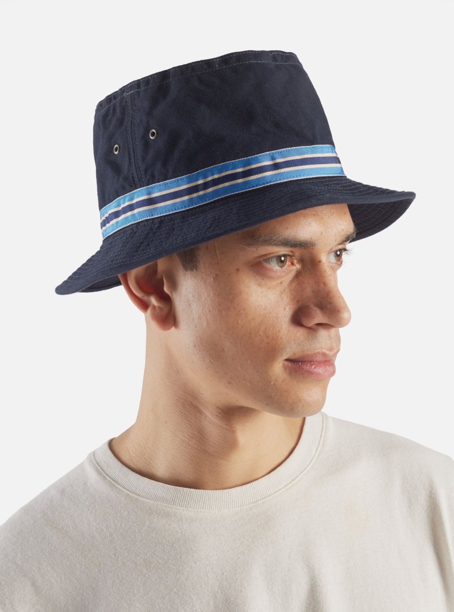 Online cableami® Cableami® Pork Pie Hat In Navy Chino Cotton