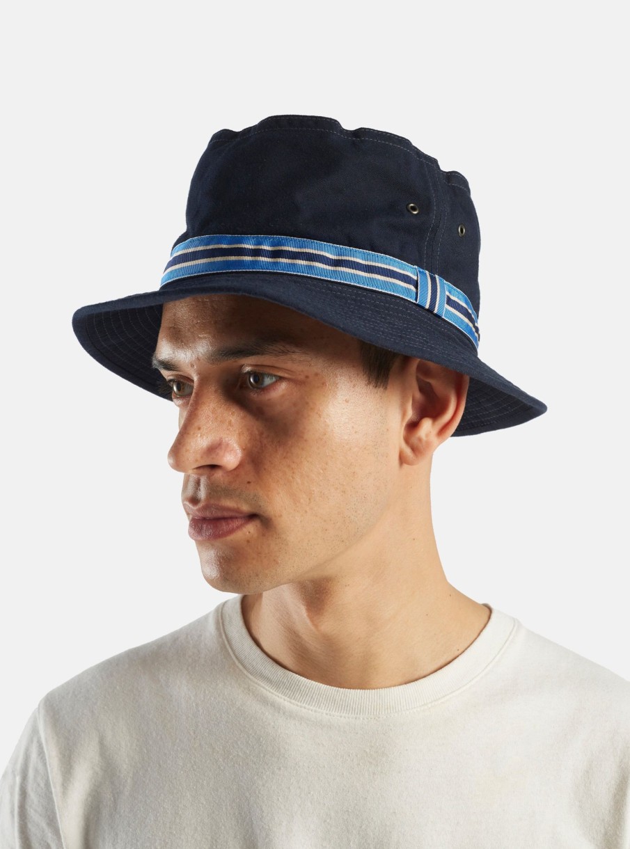 Online cableami® Cableami® Pork Pie Hat In Navy Chino Cotton