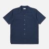 Online Universal Works Universal Works Camp Shirt Ii In Navy Onda Cotton