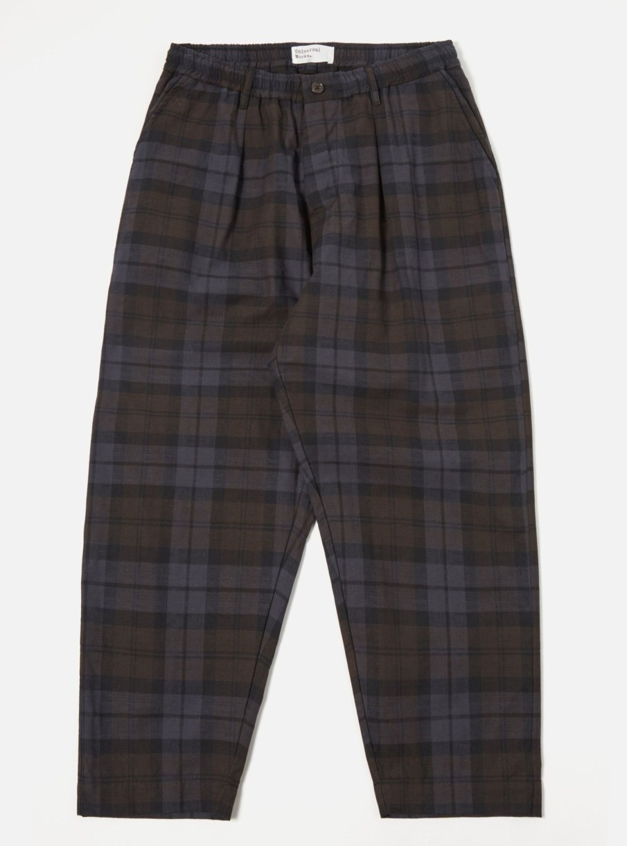 Hot Universal Works Universal Works Oxford Pant In Brown/Charcoal Oak Check