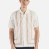 Clearance Universal Works Universal Works Minari Shirt In Ecru Embroidered Organic Poplin