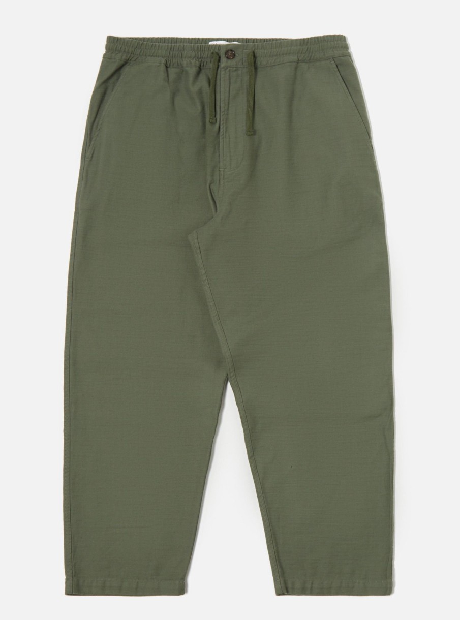 Online Universal Works Universal Works Hi Water Trouser In Olive Slub Sateen