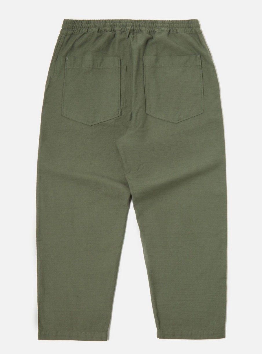 Online Universal Works Universal Works Hi Water Trouser In Olive Slub Sateen