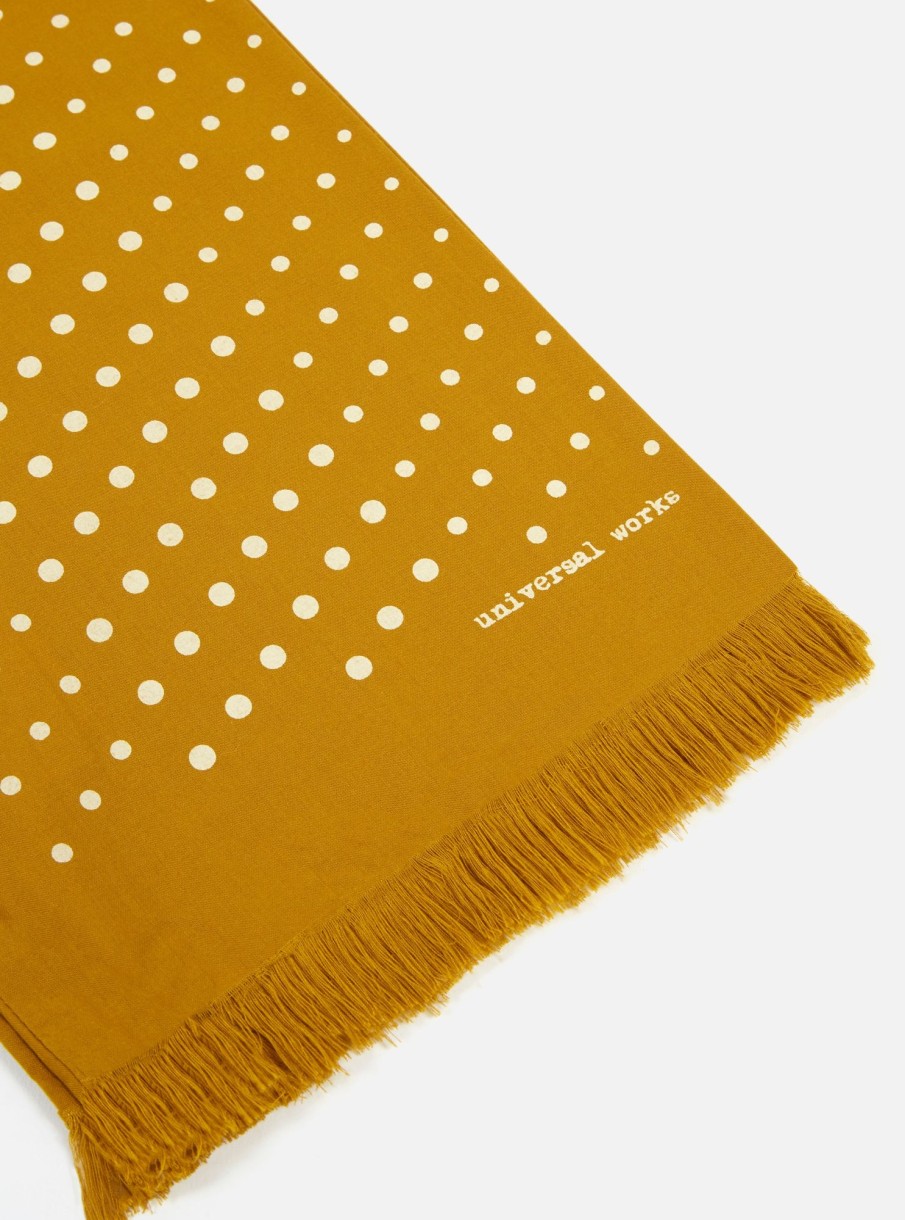 Clearance Universal Works Universal Works Short Scarf In Mustard Dot Print