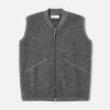 Wholesale Universal Works Universal Works Zip Waistcoat In Grey Marl Wool Fleece