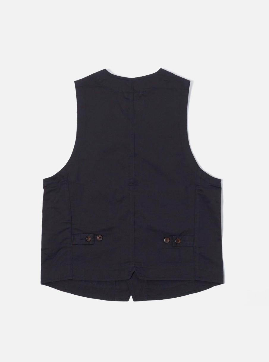 Best Universal Works Universal Works Field Waistcoat In Black Twill