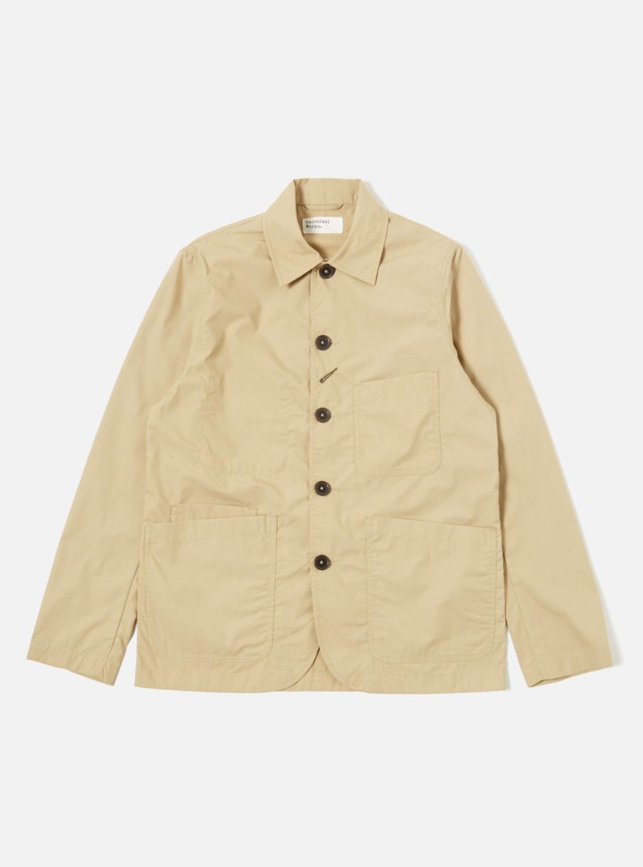 Online Universal Works Universal Works Bakers Jacket In Sand Recycled Poly Tech