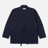 New Universal Works Universal Works Tie Front Jacket In Indigo Herringbone Denim