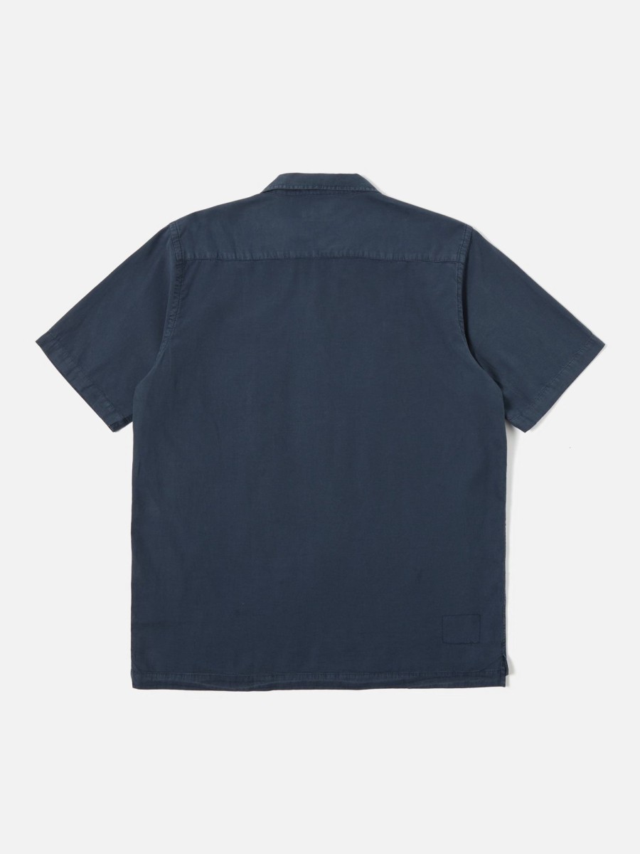 Online Universal Works Universal Works Camp Shirt Ii In Navy Gardenia Lycot