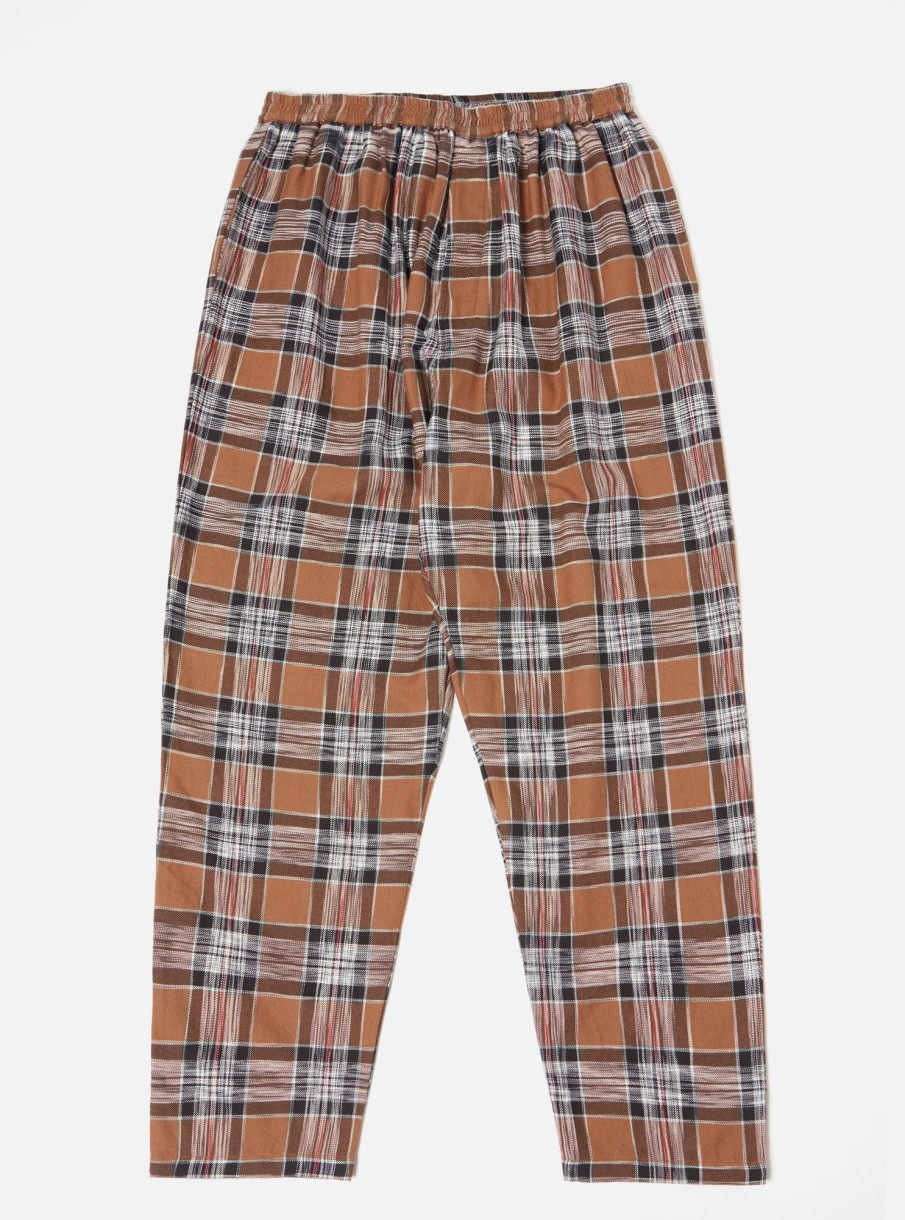 Clearance Universal Works Universal Works Pyjama In Brown Ikat Twill Check