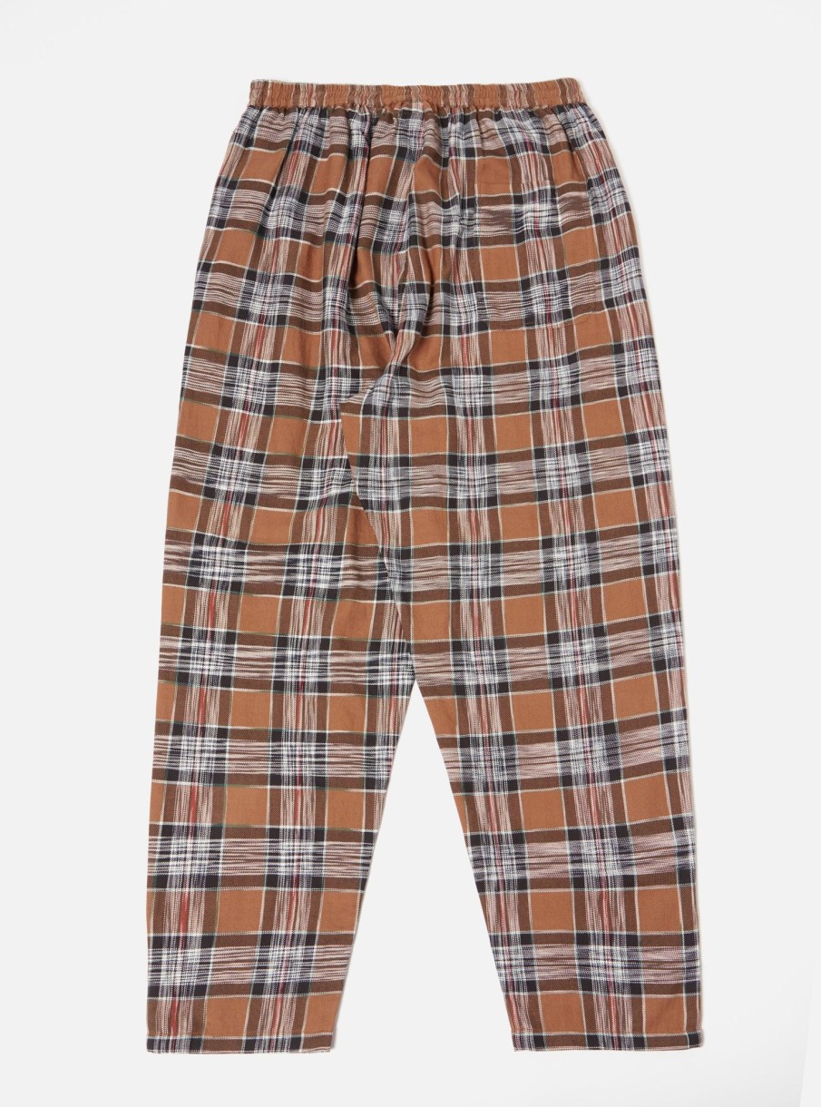 Clearance Universal Works Universal Works Pyjama In Brown Ikat Twill Check