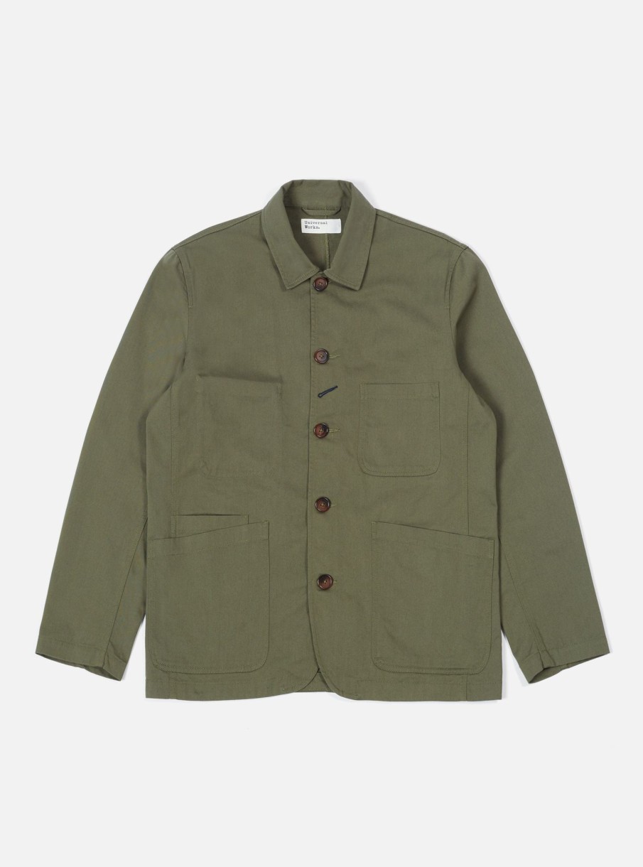 Best Universal Works Universal Works Bakers Jacket In Light Olive Twill