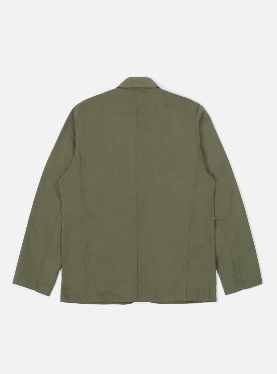 Best Universal Works Universal Works Bakers Jacket In Light Olive Twill