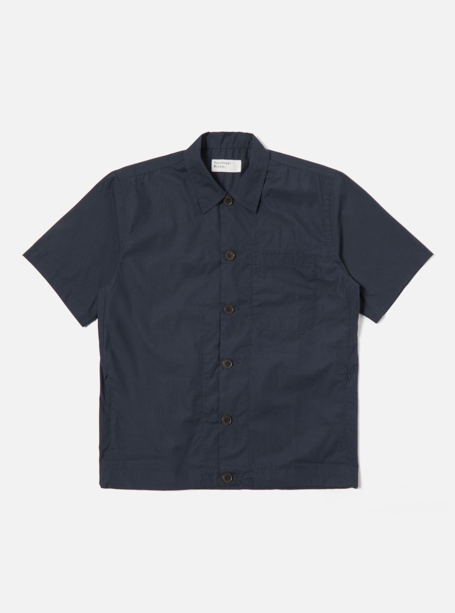 Clearance Universal Works Universal Works Tech Overshirt In Navy Recycled Poly Tech