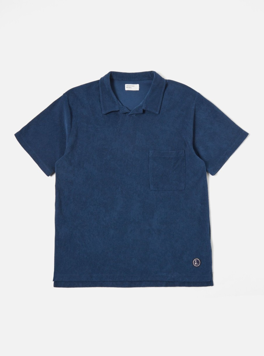 Online Universal Works Universal Works Vacation Polo In Navy Light Weight Terry