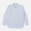 Online Universal Works Universal Works Square Pocket Shirt In Blue/Navy Busy Stripe Cotton