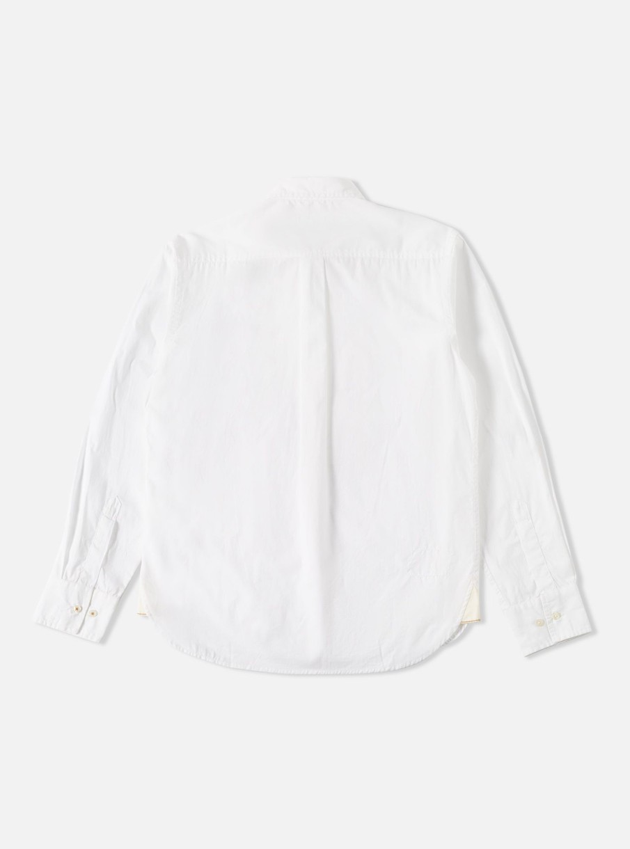 Online Universal Works Universal Works Frill Shirt In White Poplin