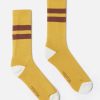 Best Universal Works Universal Works Sport Sock In Yellow/Raisin Cotton Rib