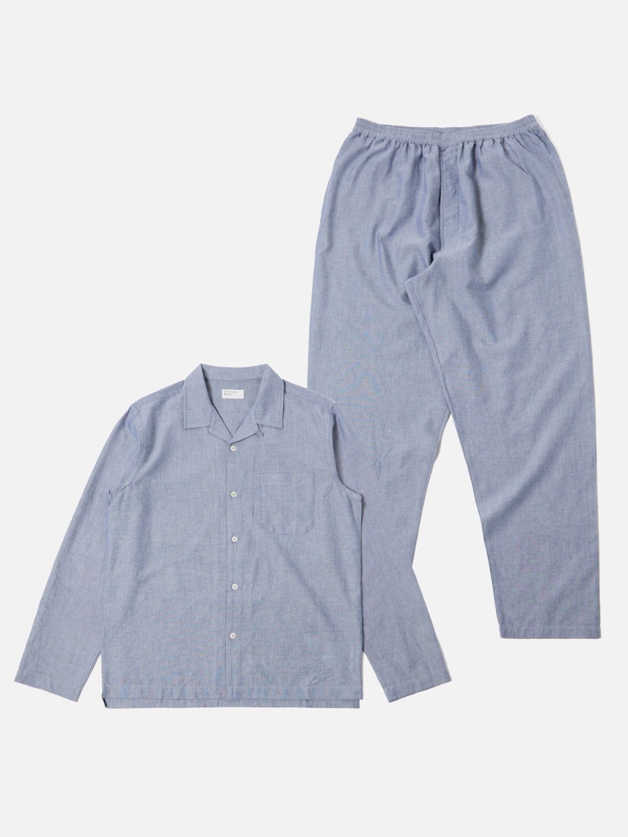 Online Universal Works Universal Works Pyjama Set In Navy Oxford Cotton