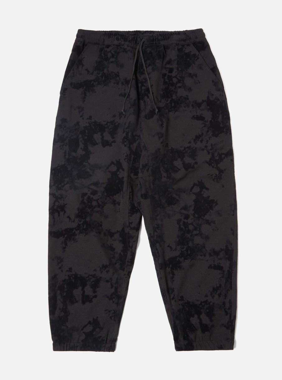 Clearance Universal Works Universal Works K Track Pant In Black Japanese Flock Camo