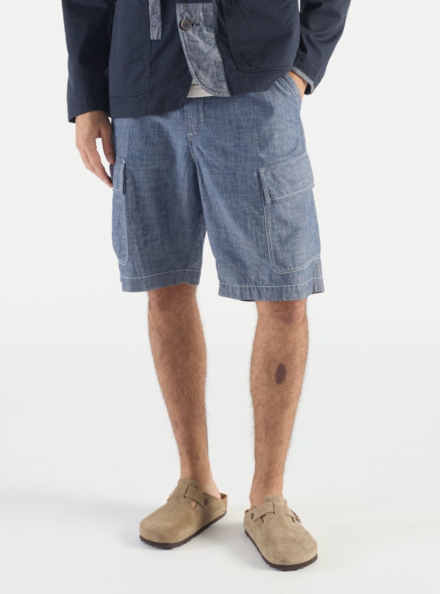 Clearance Universal Works Universal Works Mw Cargo Short In Indigo Chambray