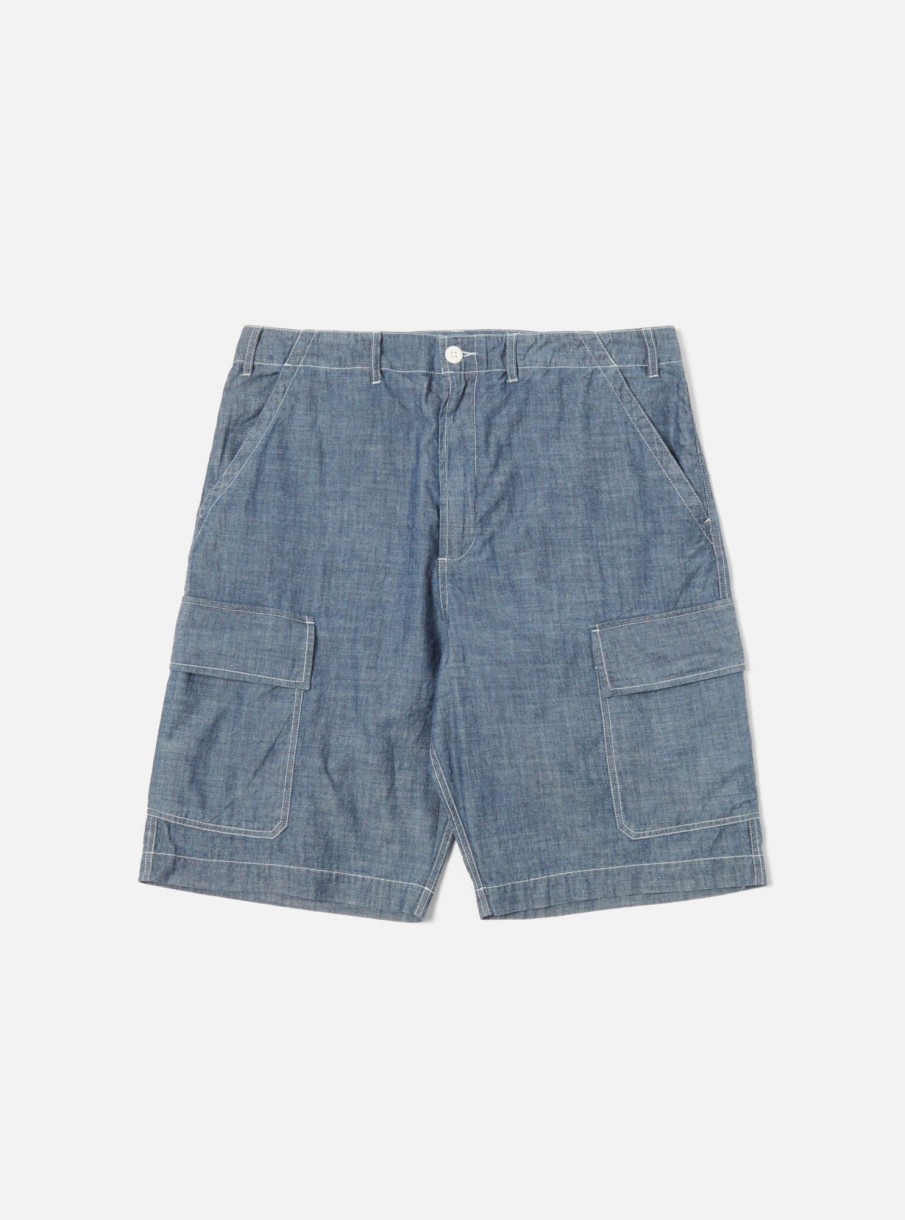 Clearance Universal Works Universal Works Mw Cargo Short In Indigo Chambray