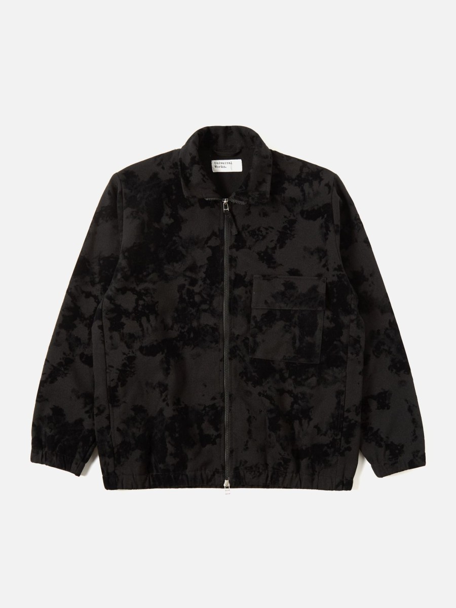 Hot Universal Works Universal Works K Track Top In Black Japanese Flock Camo