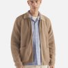 New Universal Works Universal Works Rack Stitch Zip Up Knit In Summer Oak Eco Cotton