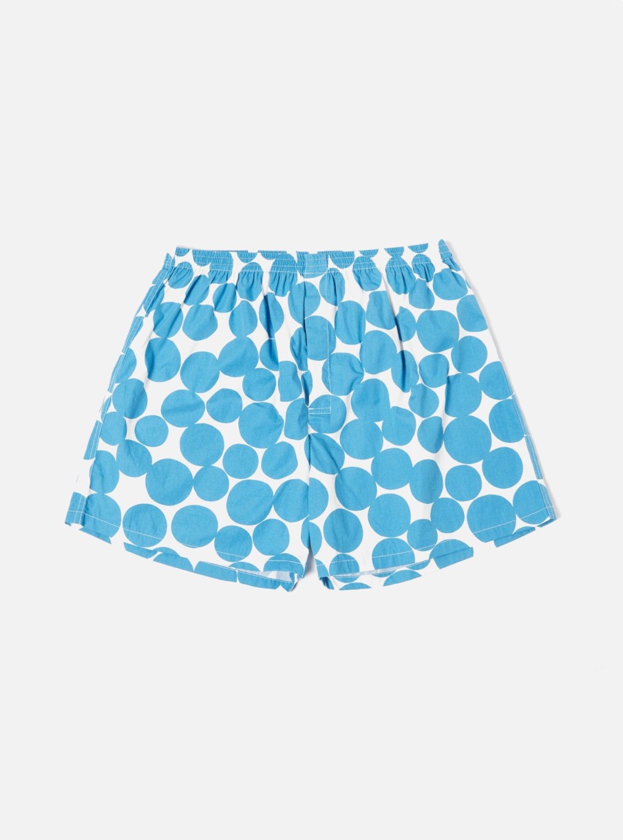 Best Universal Works Universal Works Boxer Short In Blue Dot Print Poplin