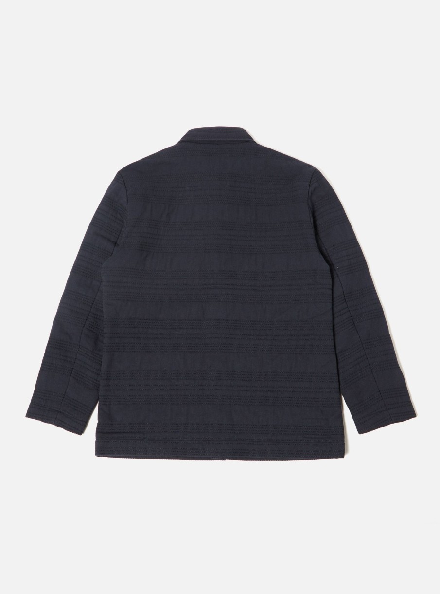 Best Universal Works Universal Works Quilt Simple Bakers Jacket In Navy Winter Twill