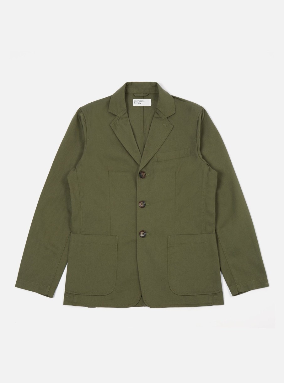 New Universal Works Universal Works London Jacket In Light Olive Twill